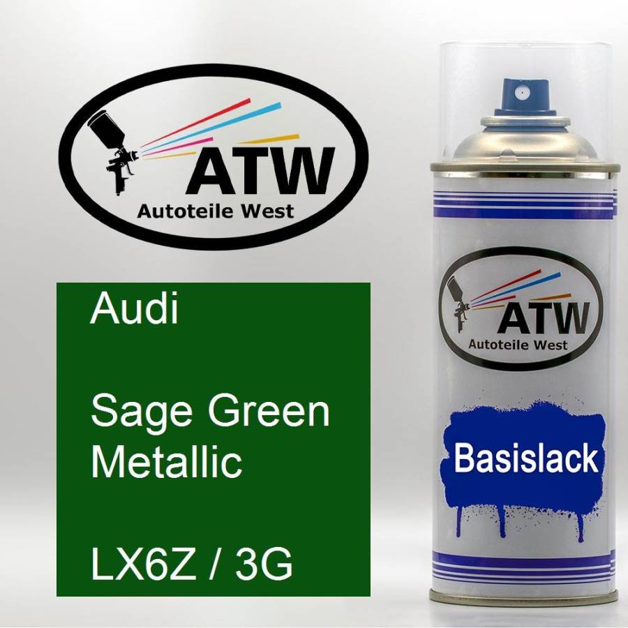 Audi, Sage Green Metallic, LX6Z / 3G: 400ml Sprühdose, von ATW Autoteile West.